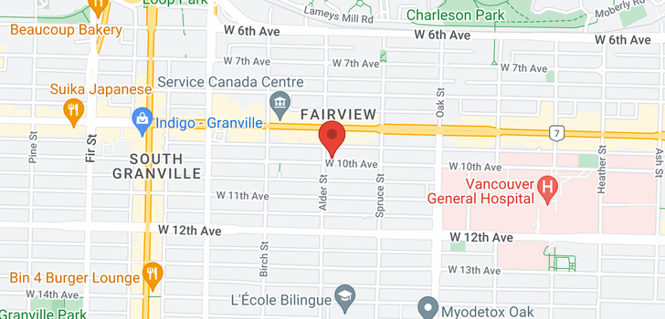 map of 1191 W 10TH AVENUE